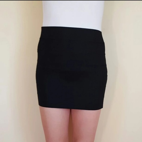 Black Bodycon Pencil Bandage Skirt Small - Picture 3 of 4